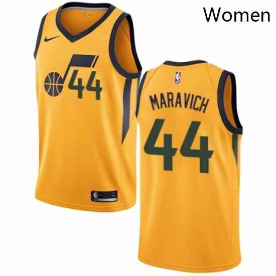 Womens Nike Utah Jazz 44 Pete Maravich Authentic Gold NBA Jersey Statement Edition